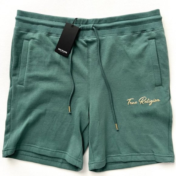 True Religion Fleece Sweatshorts Sage Brush - Picture 2 of 4